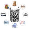thumbnail image 3 of Lsque Weave Geometric pattern Laundry Hamper Basket, Tall Woven Rope Hamper Basket for Clothes, Lightweight Storage Basket, Collapsible Waterproof-Small, 3 of 8