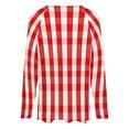 thumbnail image 5 of LYWC Red And White Classic Stripes-618 Long Sleeve Shirts For Women Oversized Tshirts Tops Tees Fall T-Shirts V Neck, 5 of 7