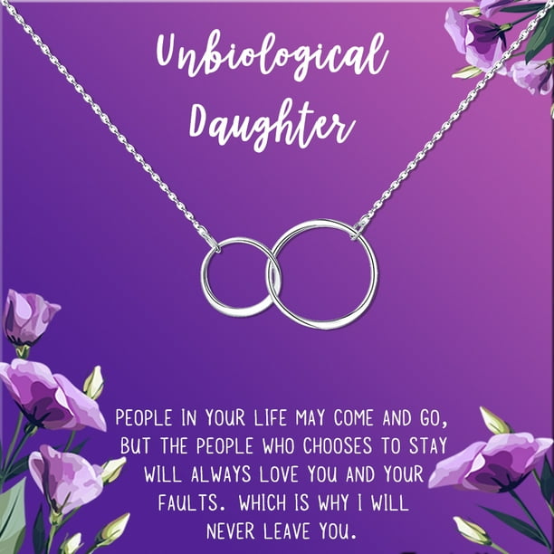 Anavia Anavia Unbiological Daughter Jewelry Step Daughter Necklace Gift Bonus Daughter Birthday Card Gift Gift From Step Mom Silver Infinity Double Ring Royal Purple Gift Card Walmart Com Walmart Com
