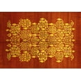 thumbnail image 1 of Ahgly Company Machine Washable Indoor Rectangle Oriental Yellow Industrial Area Rugs, 8' x 12', 1 of 4