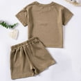 thumbnail image 4 of VNKIDY Toddler Boys Girls Short Sleeve Solid Color O-Neck Sweatshirt Pullover Tops Shorts Outfits Sets Trendy, 4 of 4