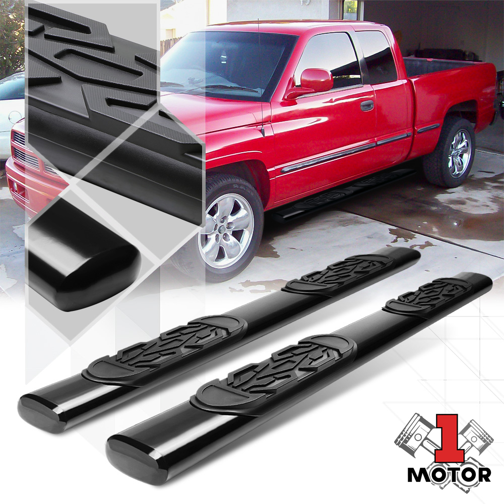 Black 6" Oval Side Step Nerf Bar for 9802 Dodge Ram 1500/2500/3500 Ext
