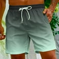 thumbnail image 2 of ibuvkizy Mens Sport Shorts Clearance!Men's Gradient Printing Hawaiian Special Print Shorts with Pockets Casual Trouser Shorts Pants Beach Shorts Mint Green,L, 2 of 9