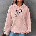 thumbnail image 2 of Holiday wycnly Womens Hoodies Winter Drawstring Hooded Sweatshirt for Women Plus Size Loose Casual Pocket Pullover Hoodies Sweater Fashion Heart Print Graphics Sweatshirt Tops Big Saving, 2 of 6