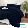 thumbnail image 3 of Juego de fundas de edredón Utopia Bedding de 3 piezas, color azul marino, 3 of 8