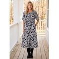thumbnail image 6 of Woman Within Plus Size Petite Button-Front Elbow-Sleeve Knit Dress, 6 of 6
