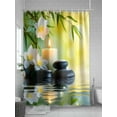 thumbnail image 5 of Fsddascl Zen Stones Shower Curtain Set - 36" x 78" Washable Bathtub Curtain with 12 Hooks, Nature Water Reflection Floral Farmhouse Waterproof Fabric Stall Shower Curtains for Bathroom/Bathtub, 5 of 6