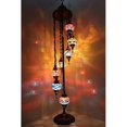 thumbnail image 2 of Handmade, Tiffany Style Glass, Turkish/Moroccan Lantern Ottoman Style Mosaic Floor Lamp (Red, 7 Globes), 2 of 2