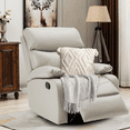 thumbnail image 2 of Genuine Leather Recliner Chair, Space-Saving Manual Rocker with Sturdy Frame & Easy Assembly for Apartments & Cozy Rooms, 2 of 8