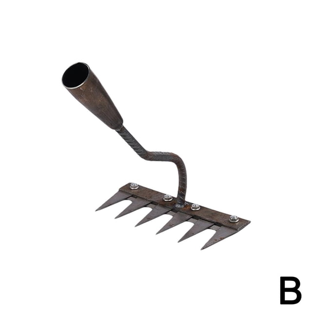5/6/7/8 Teeth Carbon Steel Garden Weeding Rake, Garden Rakes Metal Heavy UK