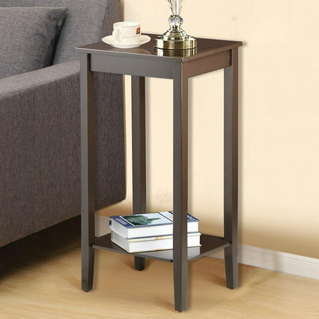 Yaheetech Tall Side Coffee End Table Solid Wood Nightstand 