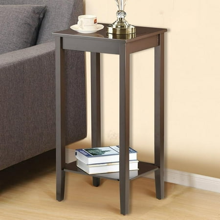 Yaheetech Tall Side Coffee End Table Solid Wood Nightstand Bedside