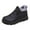 Black, variant on Women's Platform Snow Boots Waterproof Leather Slip on Casual Winter Ankle Booties Comfy Warm Plush Lined Loafers Black Size 6.5
