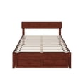 thumbnail image 4 of AFI Boston Modern Solid Wood Full Bed with Foot Drawer in Walnut, 4 of 7