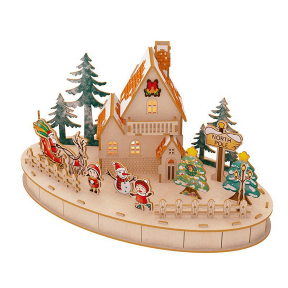 ZYLEGEN Lovely House 3D Wooden Puzzles, DIY LED Model Building Kit as Home Decor Gift Ideas