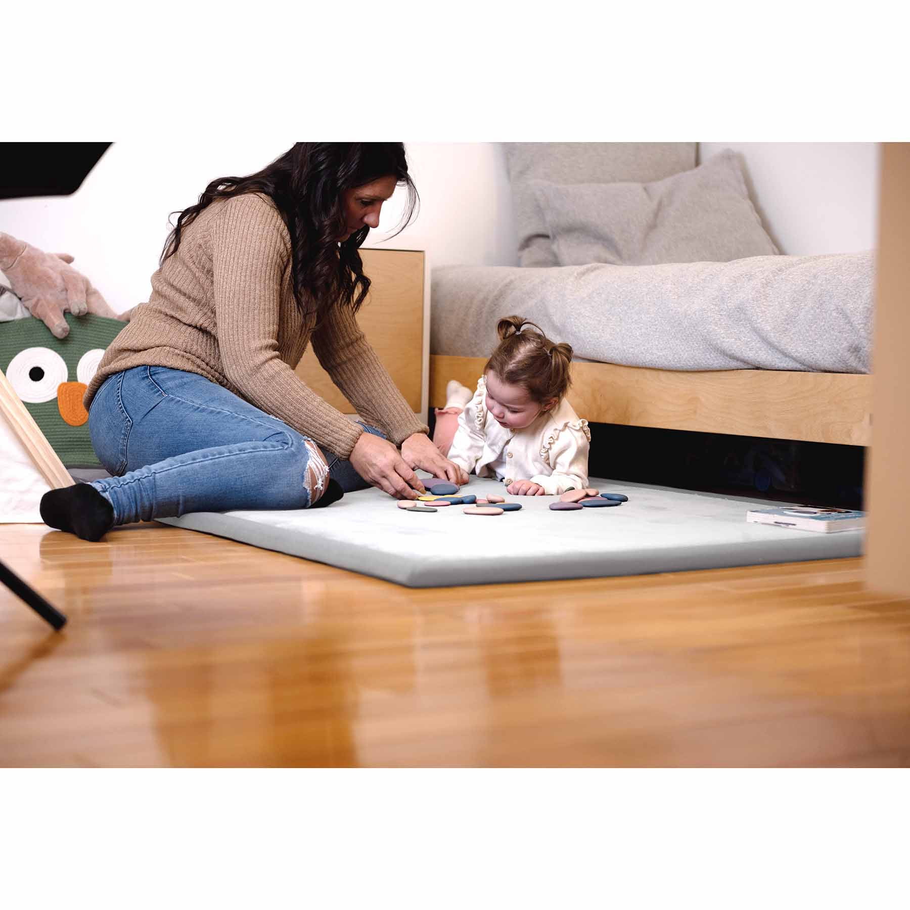 FIORA Tatami Play Mat, Grey Birch, 100 x 150 x 3 cm
