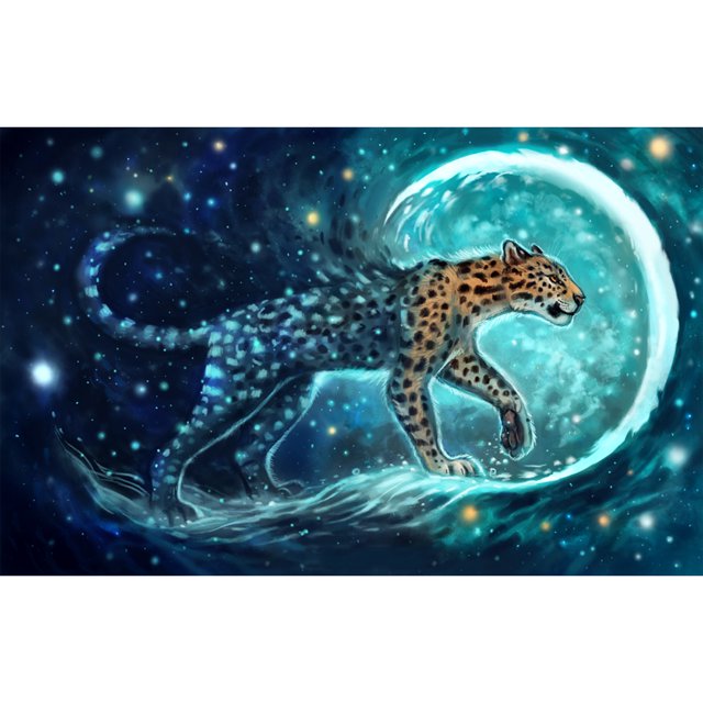Taladro de pintura de diamante (DE5520) Imagen de diamantes de imitación de animales sobrenaturales de bricolaje completo (X164) 45x60cm Hugtrwg Para estrenar