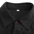 thumbnail image 6 of qolati Men's Muscle Fit Work Shirts Corduroy Stretch Wrinkle-Free Long Sleeve Henleys Blouse Casual Button Down Cargo Shirts with Pockets, 6 of 6