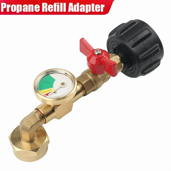 AIRKOUL Propane Refill Adapter w/ON-Off Valve and Gauge Fill 1Lb Bottle From 5-40Lb Tank,1 PACK