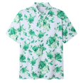 thumbnail image 2 of Conairie Men's Polo Shirts Moisture Wicking Performance Floral Print Short Sleeve Button Shirts Breathable Summer Casual Golf Tops Green S, 2 of 7