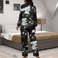 thumbnail image 7 of Kuiaobaty Cute Koala Print Women's Pajamas Set, Music Note Design Long Sleeve Sleepwear Tops and Pants Pajama Sets with Pockets,2 Pcs Button Down Sleepwear Pajamas Loungewear Set, Size XS, 7 of 7
