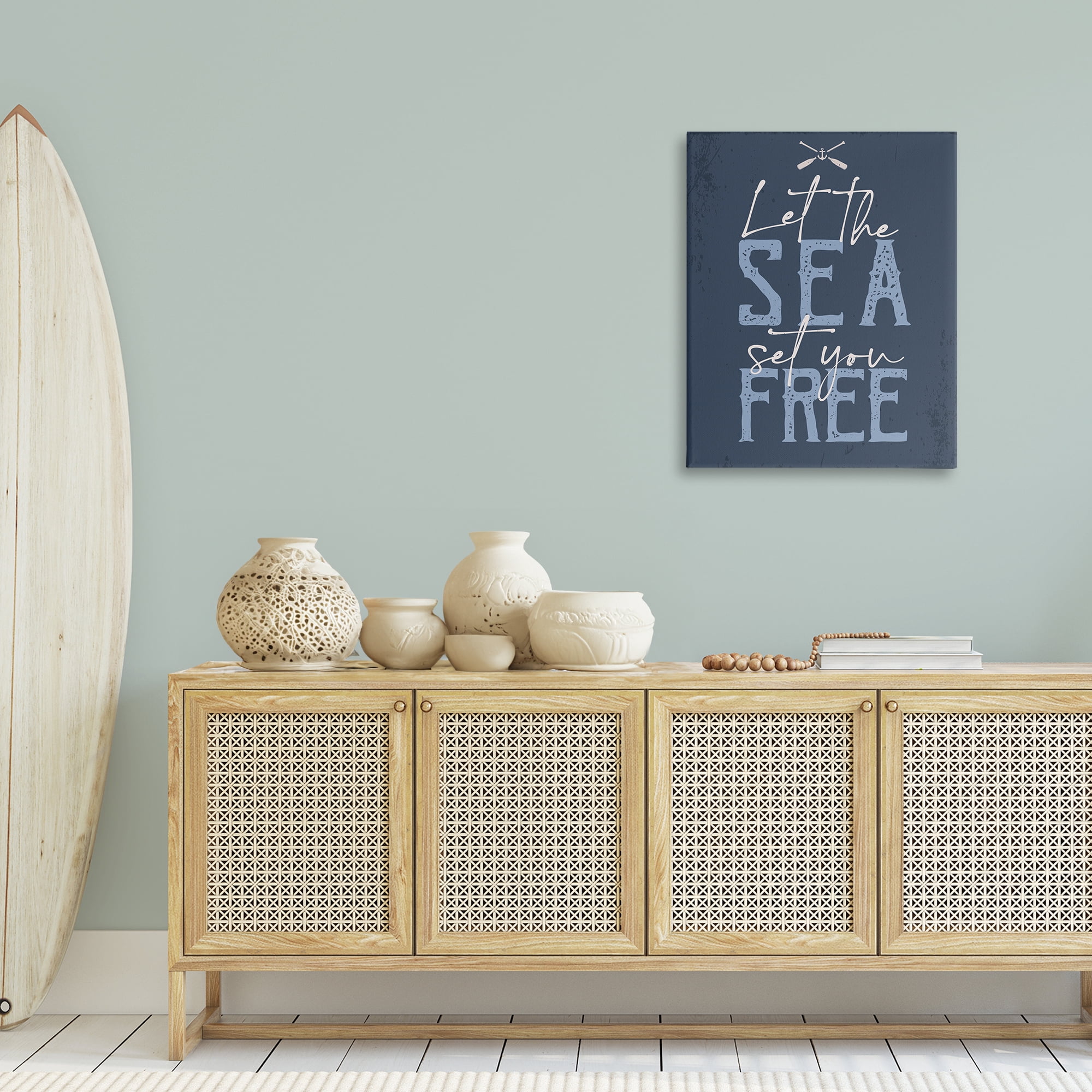 Stupell Industries Sea Set You Free Nautical & Beach Painting Wrapped Canvas Art Print Wall Art, 24 x 30