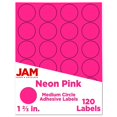 thumbnail image 1 of Sellos Adhesivos Para Etiquetas Circulares De Jam Paper, 1 2/3 Pulgadas De Diámetro, Rosa Neón, 120 Etiquetas Redondas Por Paquete, 1 of 5