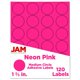 thumbnail image 1 of Sellos Adhesivos Para Etiquetas Circulares De Jam Paper, 1 2/3 Pulgadas De Diámetro, Rosa Neón, 120 Etiquetas Redondas Por Paquete, 1 of 5