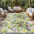 thumbnail image 2 of Green Botanical Outdoor Rug for Patio/Deck/Porch, Non-Slip Large Area Rug 6 x 9 Ft, Spring Floral Summer Botanical Rustic Indoor Outdoor Rugs Washable Area Rugs, Reversible Camping Rug Carpet Runner, 2 of 8