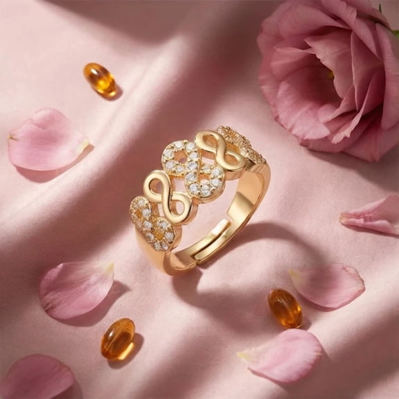 2Ct Round Cut Cubic Zirconia Women Cluster Engagement Ring 14K Yellow Gold Plated Free Size