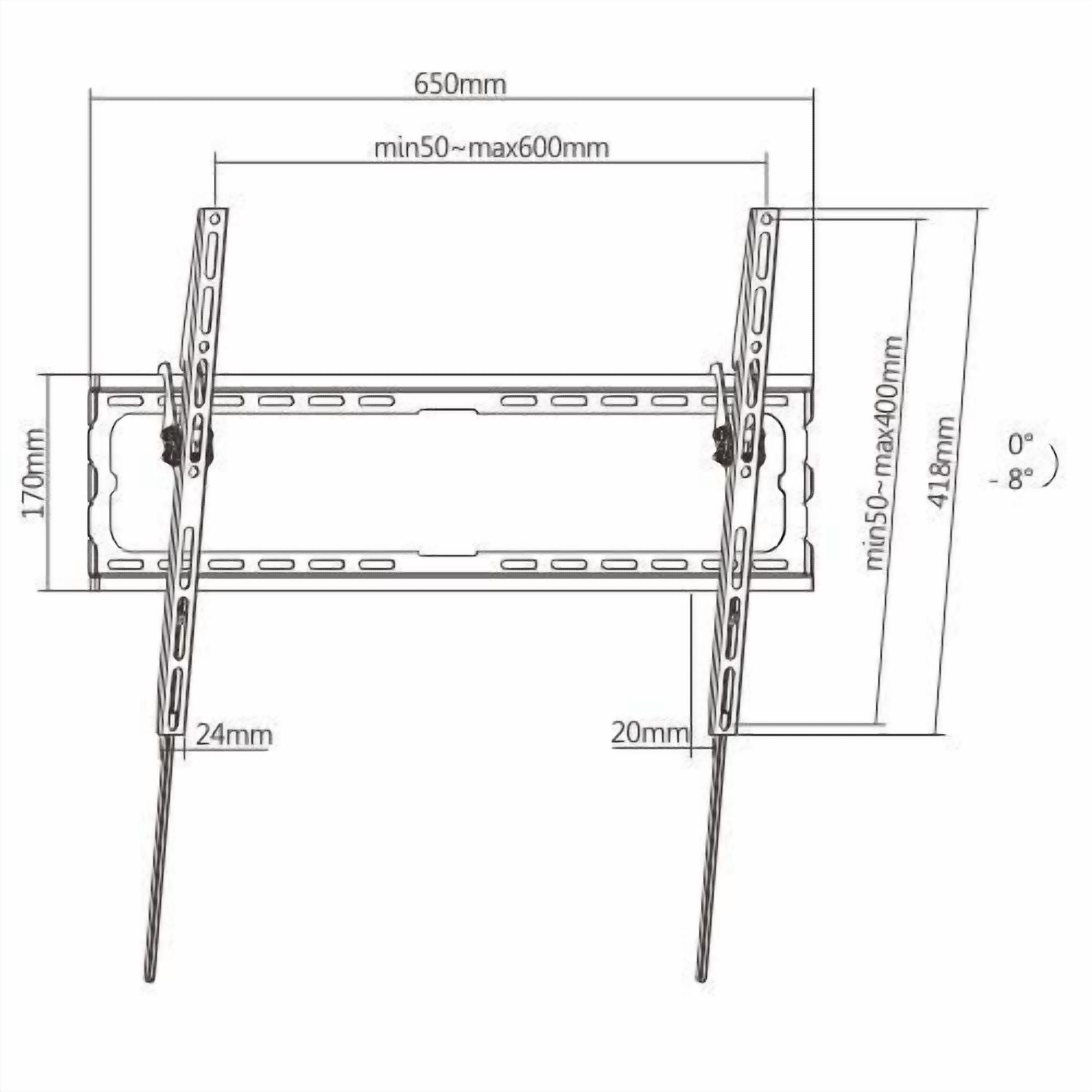 Low-Profile Tilt TV Wall Mount: 37''-80" Screens