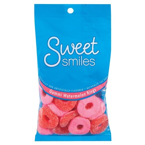 A Product of Sweet Smiles Gummi Watermelon Rings, 7 Oz. Pack of 4