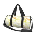 thumbnail image 2 of Xecao Lemon Potatoes print Round Travel Duffel Bag is a foldable gym bag with an inner pocket, perfect for travel sports, 2 of 8