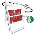 thumbnail image 2 of We Buy Phones (24" X 36") Deluxe A-Frame Signicade, Includes 2 Removable Panels & Stand, 2 of 4