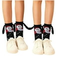 thumbnail image 4 of Sunvit-Panties Novelty Christmas Socks Unisex - Black with 3D Googly Eyes & Ear Accents, Santa/Star Patterns, Nylon-Spandex, Holiday Stocking Stuffer for Adults,Size Free Size, 4 of 5