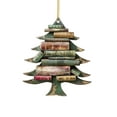 thumbnail image 4 of Christmas Tree Double Sided Acrylic Hanging Ornament,Xmas Tree Shaped Bookcase Pendants,Christmas Ornaments Decor,Books Stacked Decorations Christmas Books Lovely Acrylic Pendent, 4 of 5