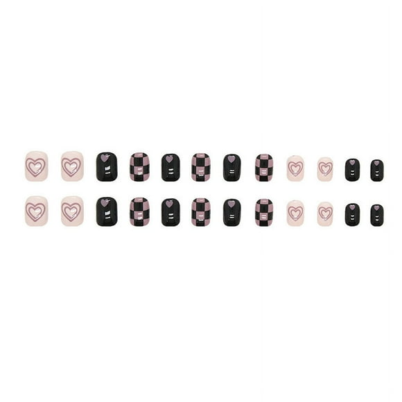 24 Pieces Pink Fake Nails French Manicure Stick on Nails Shiny Ballerina Press on Nails, Marble Design Press On Nails for Women and Girl
