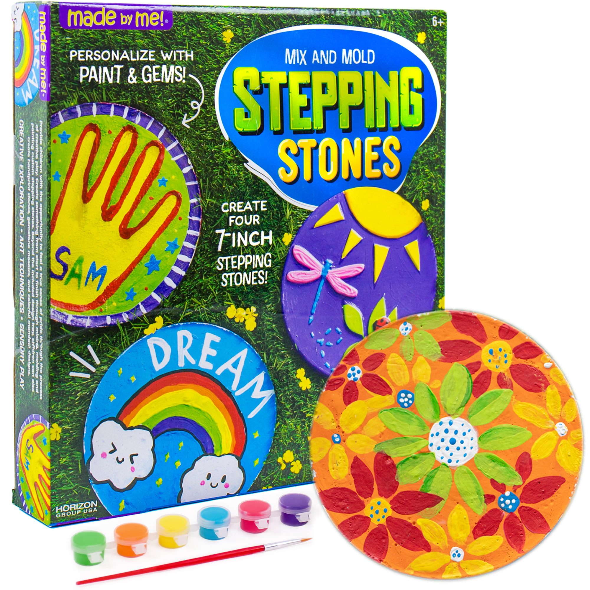 Childrens Pebble Painting Craft Kit Handy Starter Pack 3 Pebbles Paints & Brush 