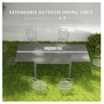 thumbnail image 4 of Dark Gray Patio Table for 8, Expandable Outdoor Dining Table - Aluminum Frame, Wood Effect Steel Top - Rectangle Garden Table for Backyard, 4 of 9