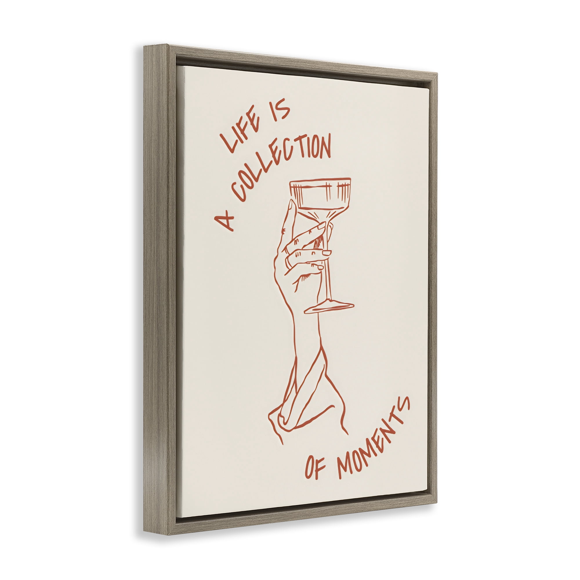 Stupell Industries Life Is A Collection of Moments Toast Brown Framed Floater Canvas Wall Art, design by The Prints Vibe