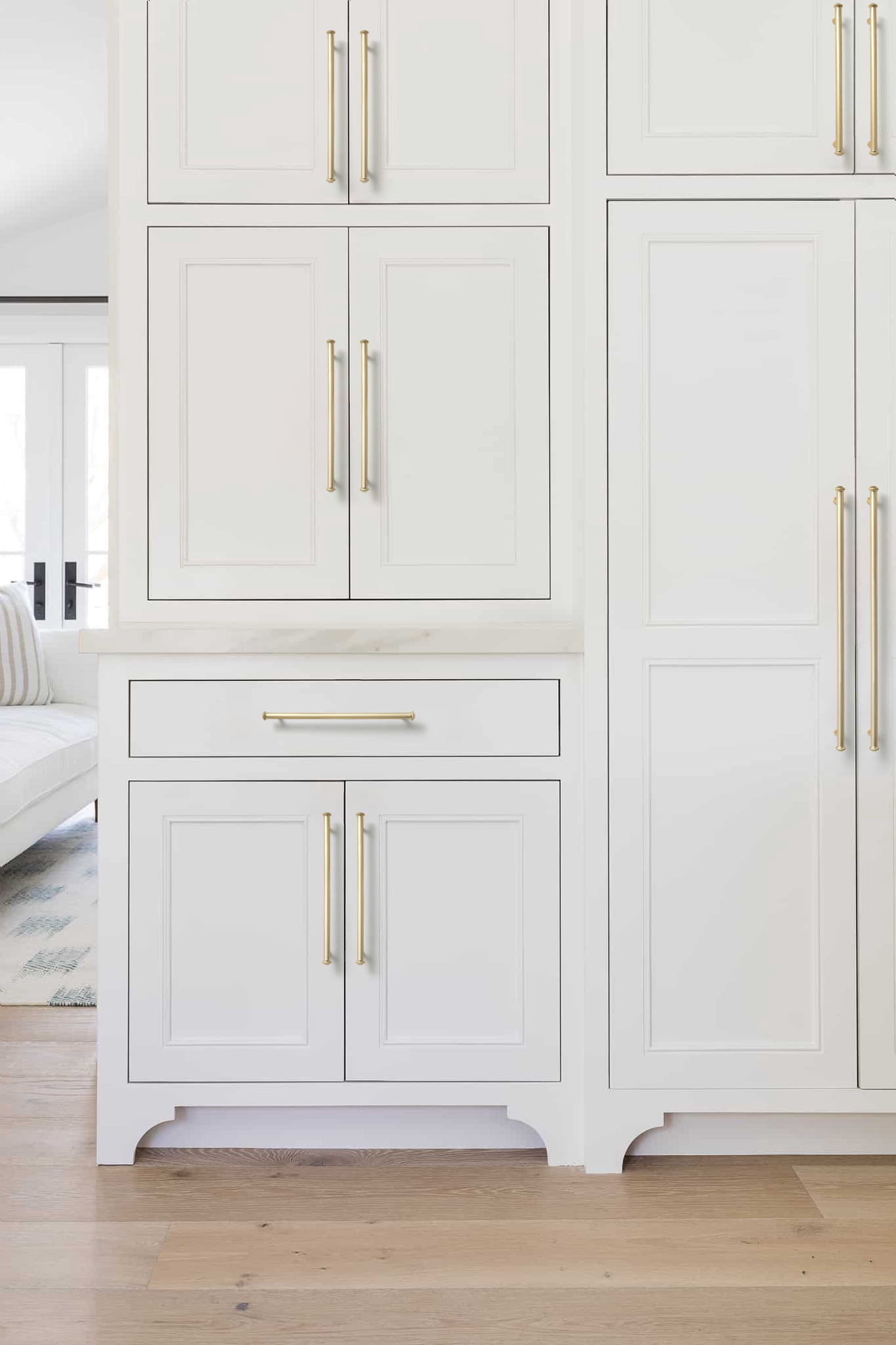 Goo-Ki 12 Pack Light Brushed Brass Cabinet Handles of 12.6''(320mm) Hole Center, Zinc Alloy Cabinet Pulls for Drawer,Dresser,Cupboard Wardrobe
