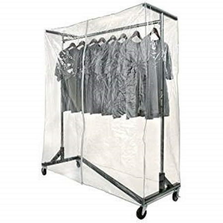 - Commercial Grade Garment Black Base Z-Rack with Cover Supports & Vinyl Cover