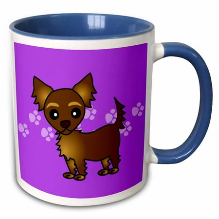 3drose Cute Chocolate Brown Longhaired Chihuahua Purple With