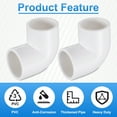 thumbnail image 4 of Uxcell 4Pcs 90 Degree Elbow Pipe Fittings 1 4/7" 2 Way Furniture Grade Connectors, 4 of 5