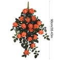 thumbnail image 3 of Guirnalda de rosas artificiales colgantes, arreglo floral artificial realista para decoración de pared, boda y jardín, rosas de tela realistas con hojas verdes naturales, flexible y maleable., 3 of 6