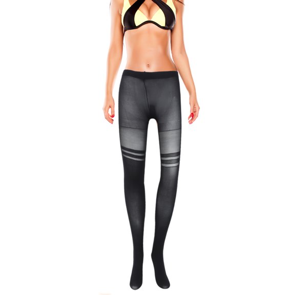 Masteelf Women pantyhose Made of Nylon Velvet Black Stretchy Smooth with Striped Design Great for Spring Summer Autumn Wear 1 Pair