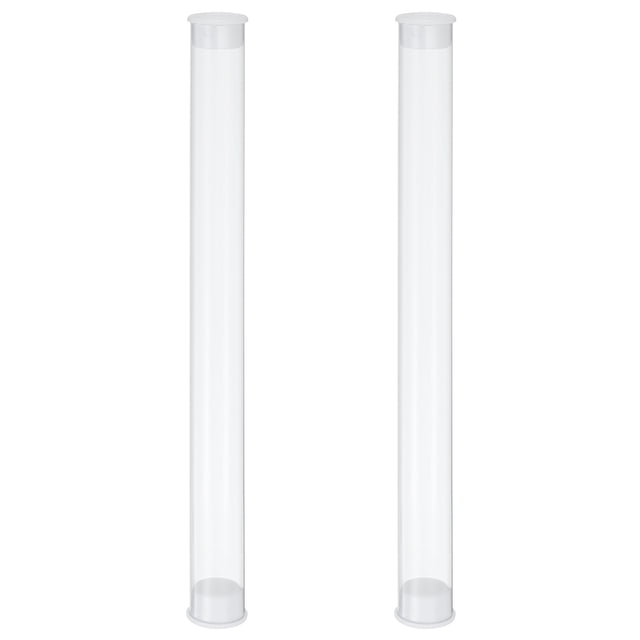 Tubo Rígido Transparente de Plástico Uxcell con Tapas, Longitud de 150 mm, 12 mm x 13 mm