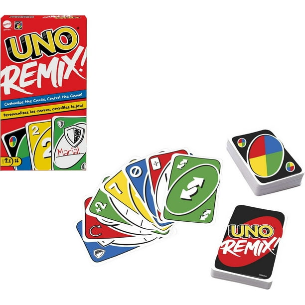 winter suck Street address Uno Remix Customizable Matching Card Game For 7 Year Olds & up - Walmart.com