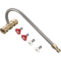 Tool Daily Gutter Cleaner Attachment for Pressure Washer, with 4 Nozzles Tips, 1/4 Inch Quick Connect, 4000 Psi