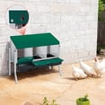 thumbnail image 3 of 3-hole galvanized steel chicken nesting box con legs automatic roll-out egg collection removable tray weatherproof wall-mount laying box con perch hens easy to clean y assemble coop-green, 3 of 7
